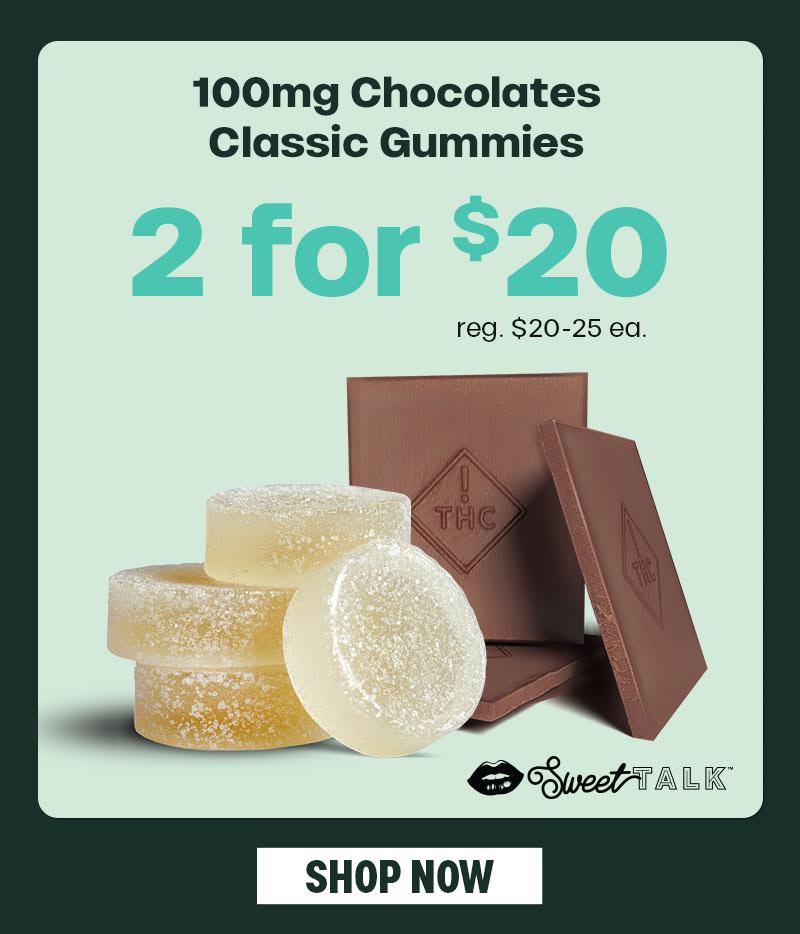 Buy 2 for $20 on 100mg Edibles