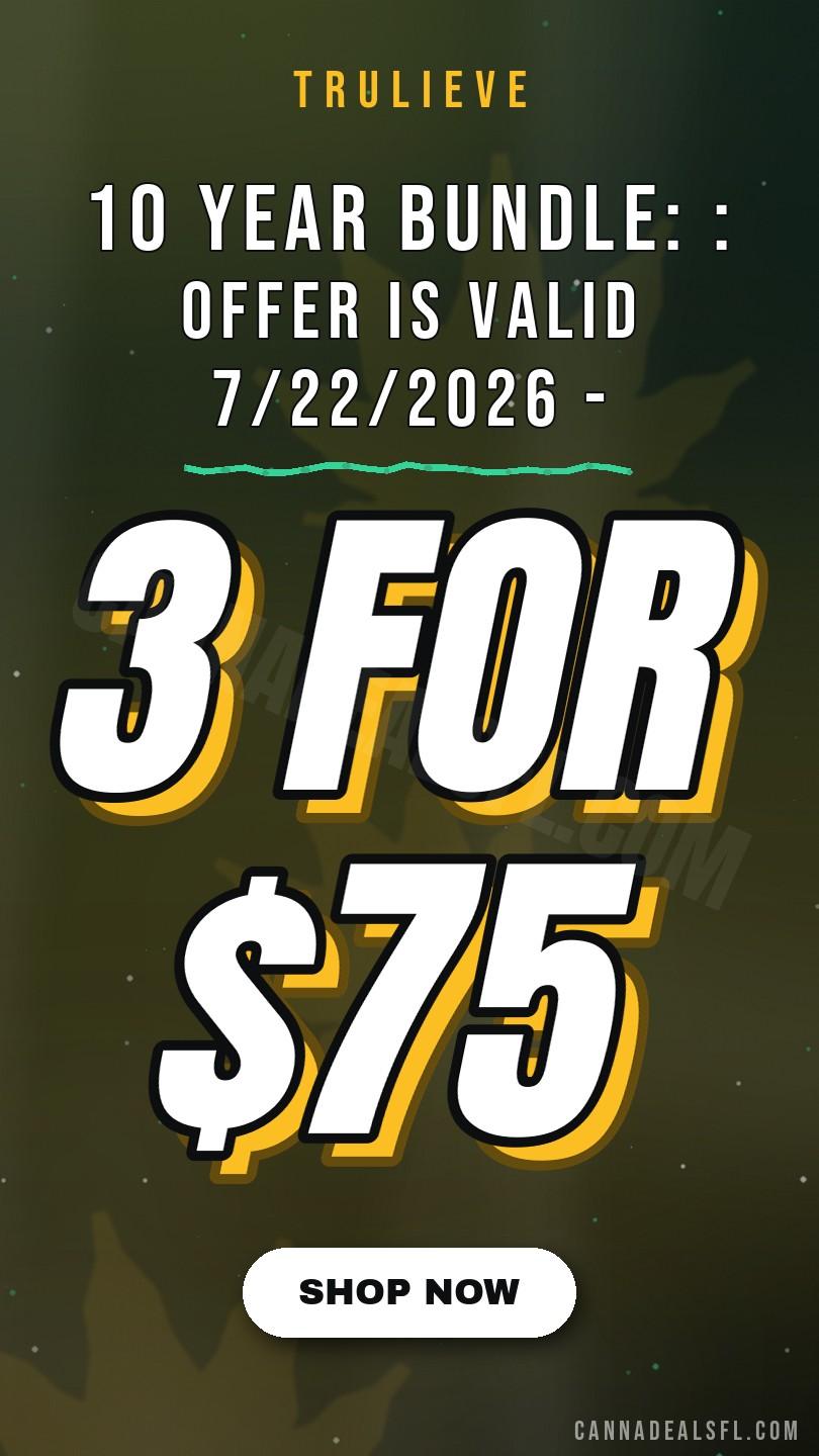10 Year Bundle: 3 For $75: Offer Is Valid 7/22/2026 - 7/23/2026 In Florida Locations Only