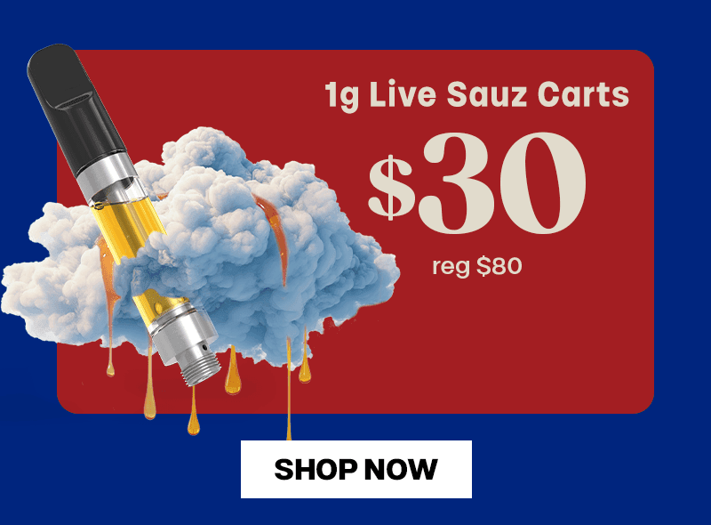 1g Live Sauz Carts for $30 - Cannabis deal image