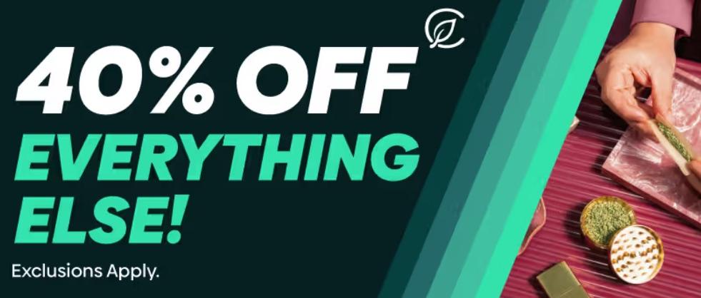 40% Off Everything Else! Exclusions Apply.