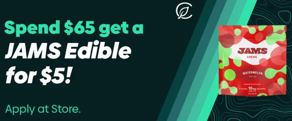 Spend $65 Get JAMS Edible for $5