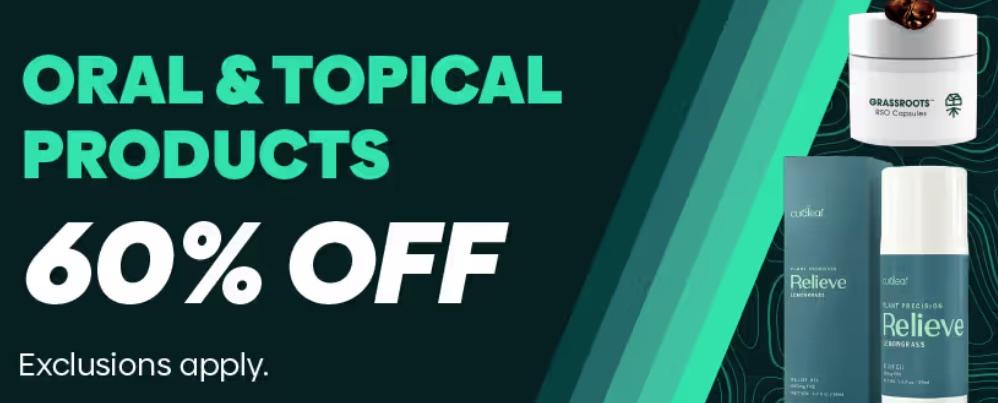 60% Off Oral & Topical Products