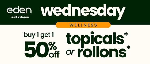 Wednesday Wellness: Buy 1 Get 1 50% Off Topicals/Rollons