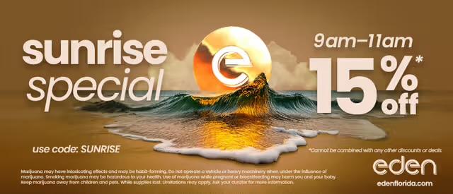 Sunrise Special 15% Off