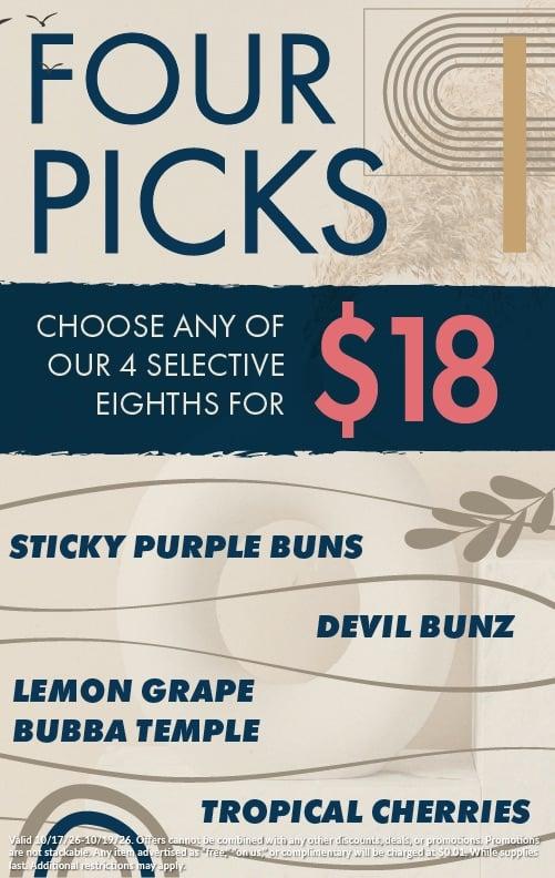 Four Eighths for $18