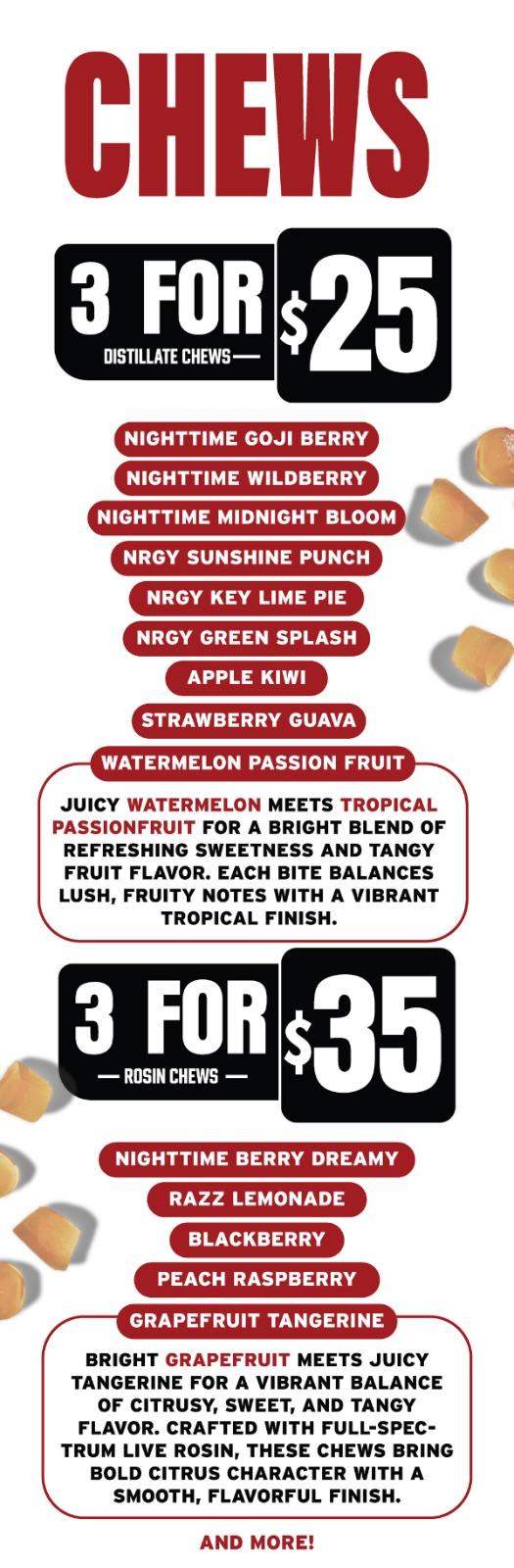Buy 3 Chews for $25 or $35