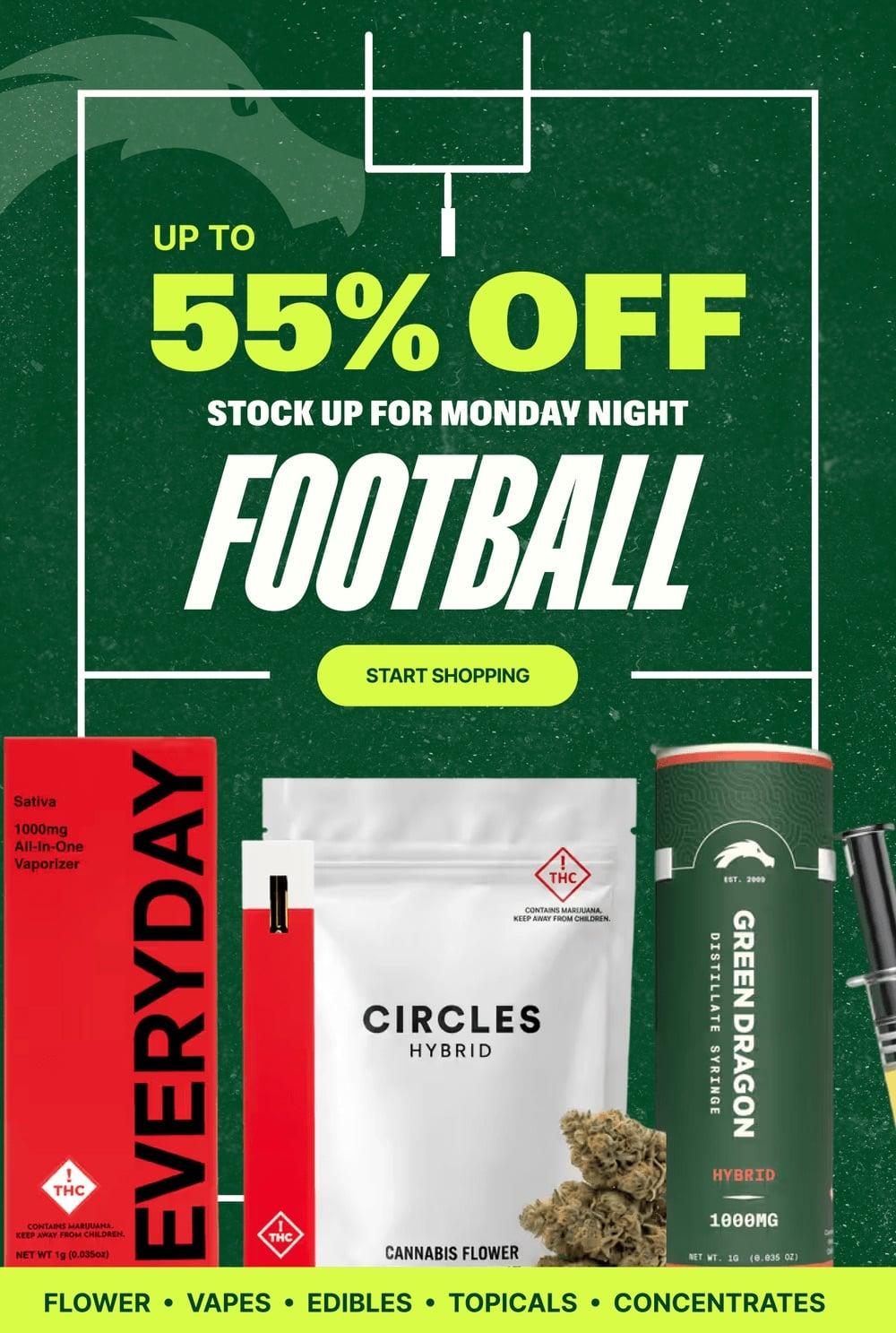 Up to 55% Off Monday Night Football