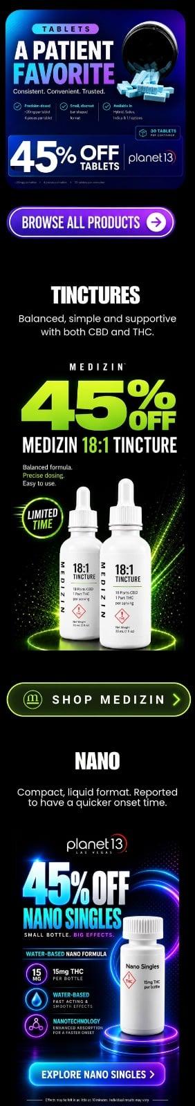 45% Off Tablets, Tinctures & Nano Singles