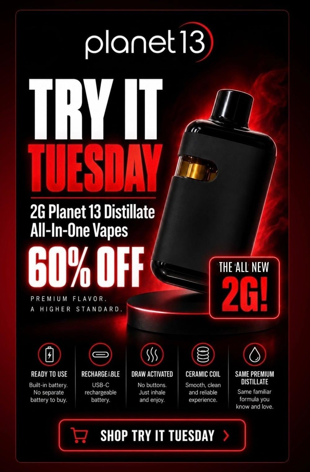Try It Tuesday: 60% Off 2G Vapes