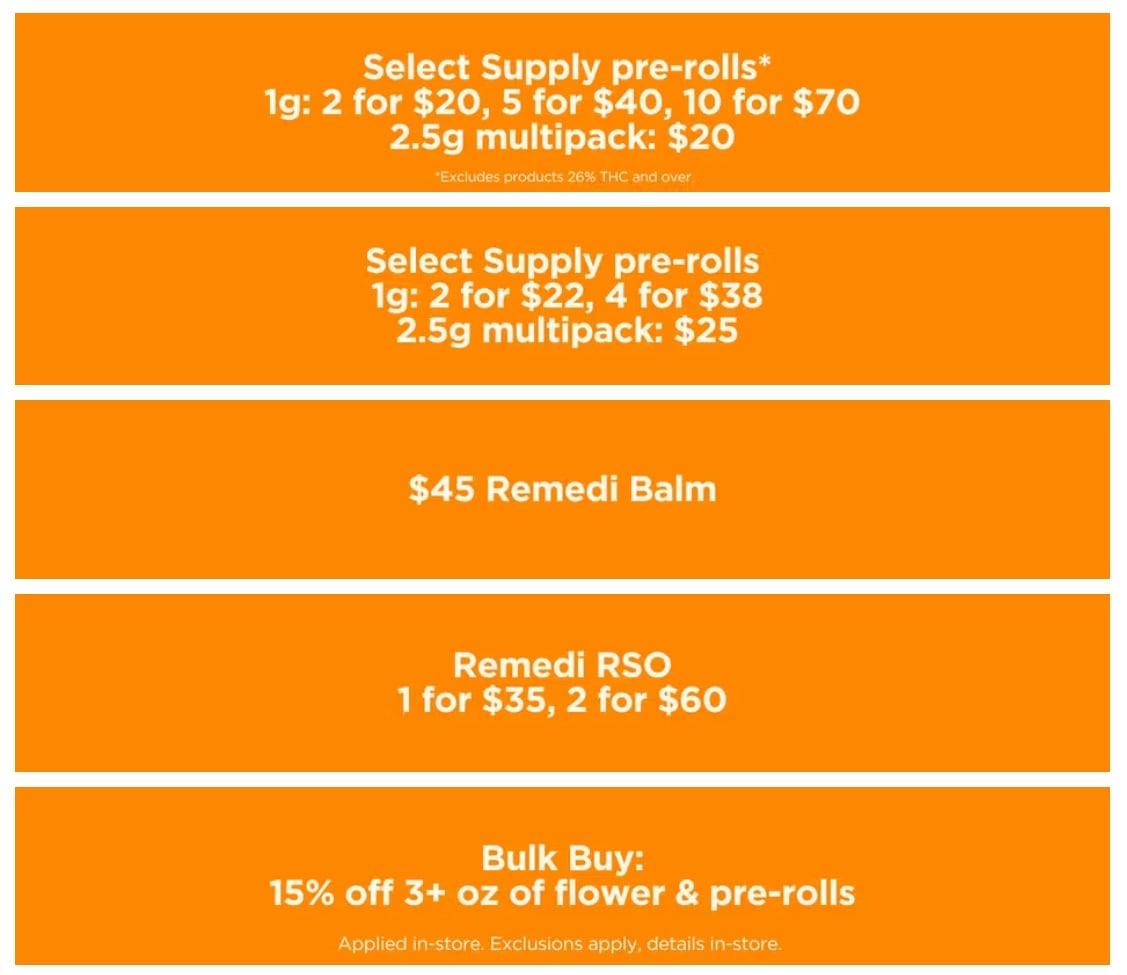 Bulk Flower, Pre-rolls & Balm Deals