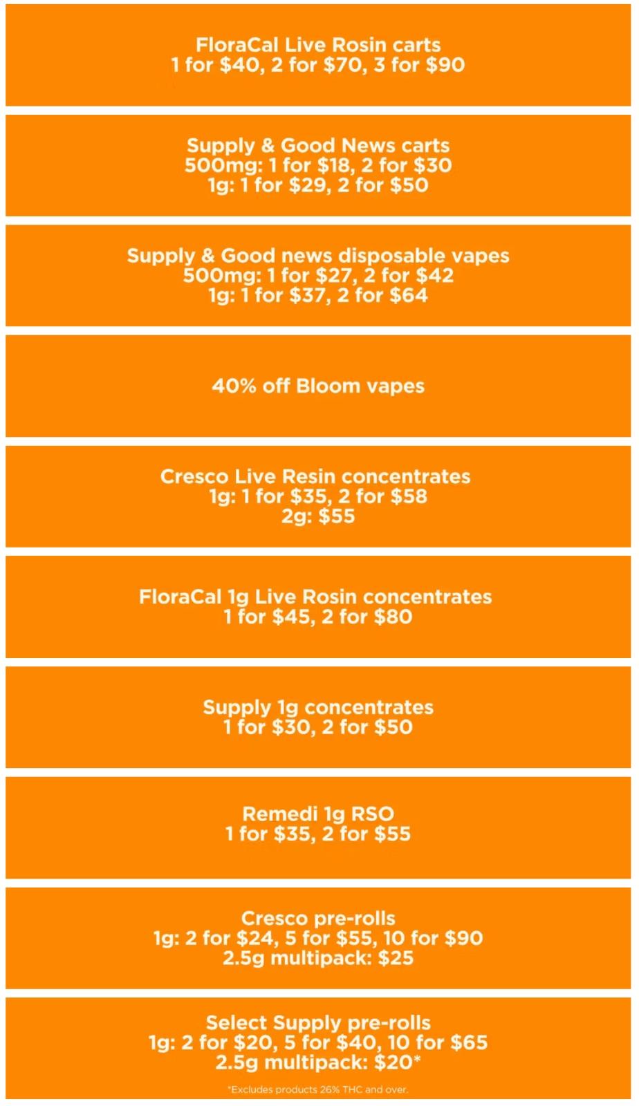 Multi-Buy Deals on Carts, Vapes, and Pre-rolls