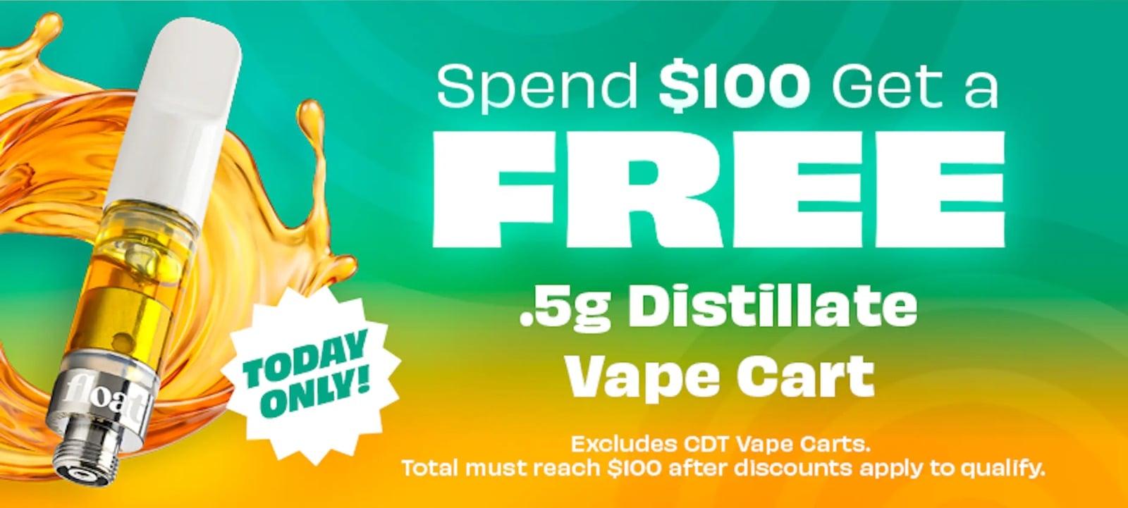 Spend $100 Get Free Vape Cart