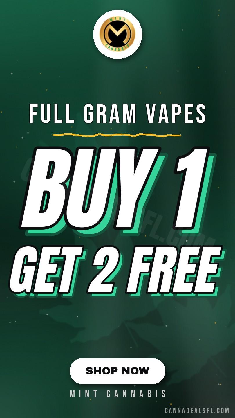 Buy 1, Get 2 FREE Full Gram Vapes - Cannabis deal image
