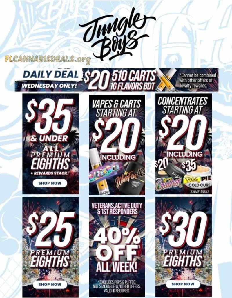 Daily Deals, Vapes, Concentrates, and Eights