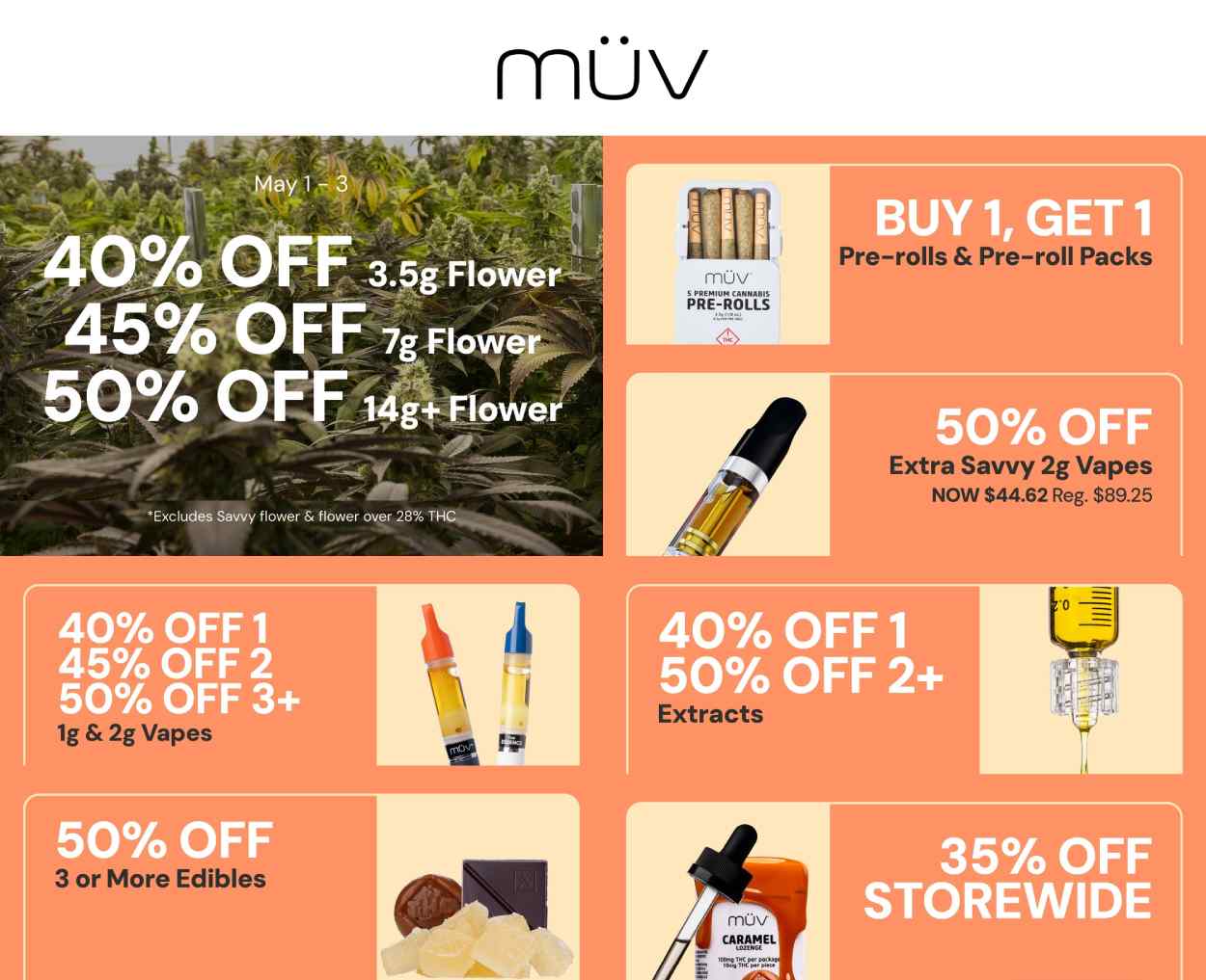Flower, Vape, & Edible Deals This May - Cannabis deal image