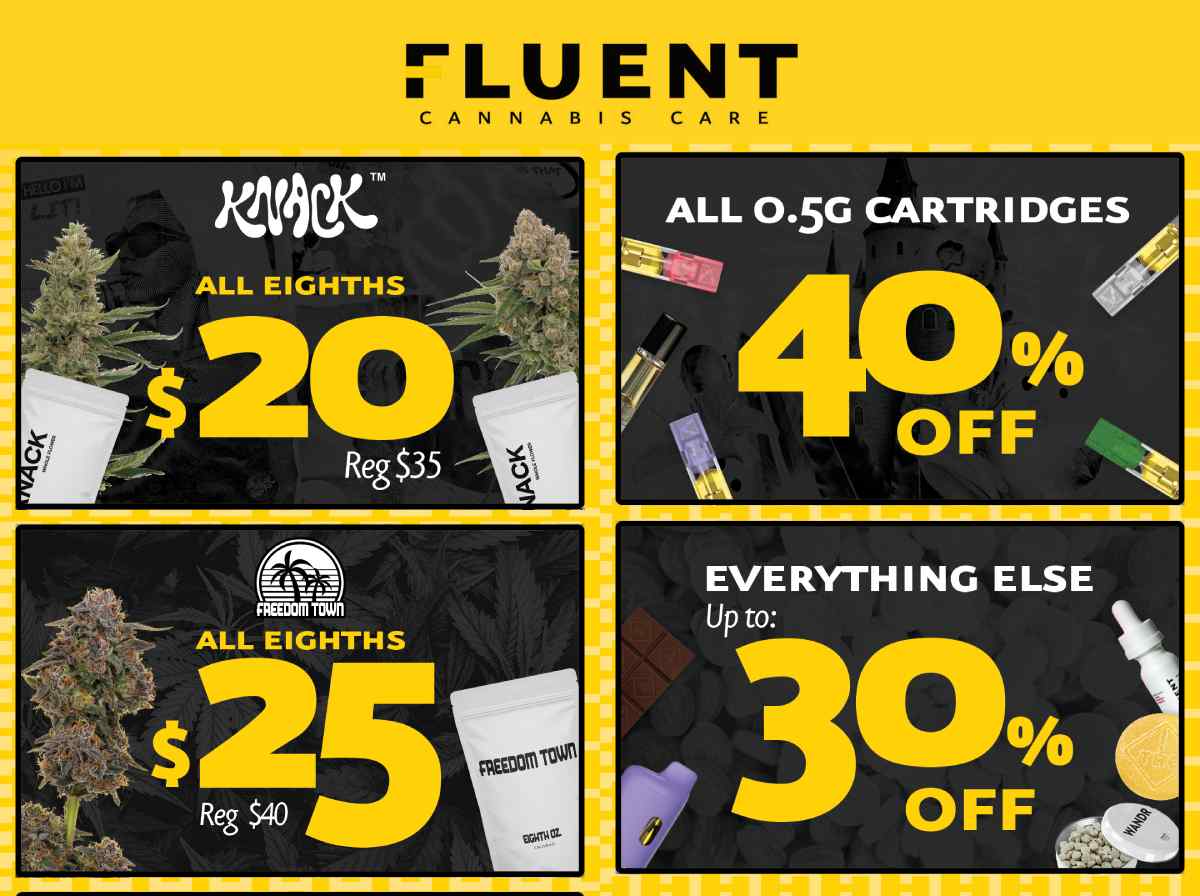 Knack Eights $20, Cartridges 40% Off - Cannabis deal image