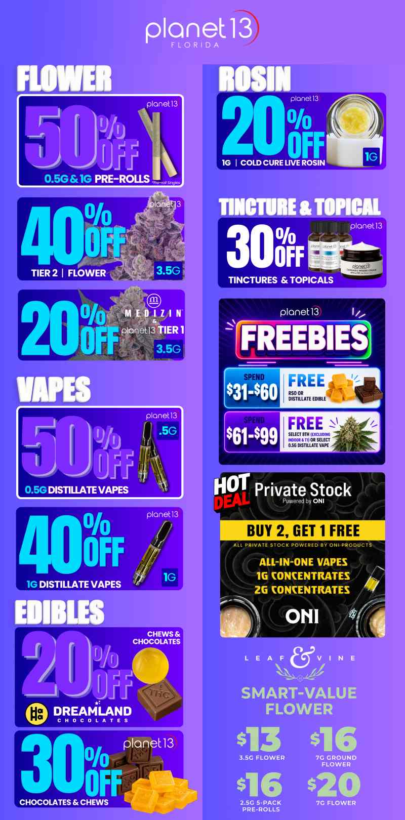 Flower, Vapes, & Rosin Deals Galore! - Cannabis deal image