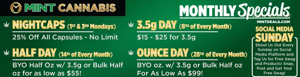 Monthly Specials: Day-Specific Deals & More - Cannabis deal image