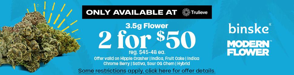 2 for $50 Flower Deal Available at Trulieve - Cannabis deal image
