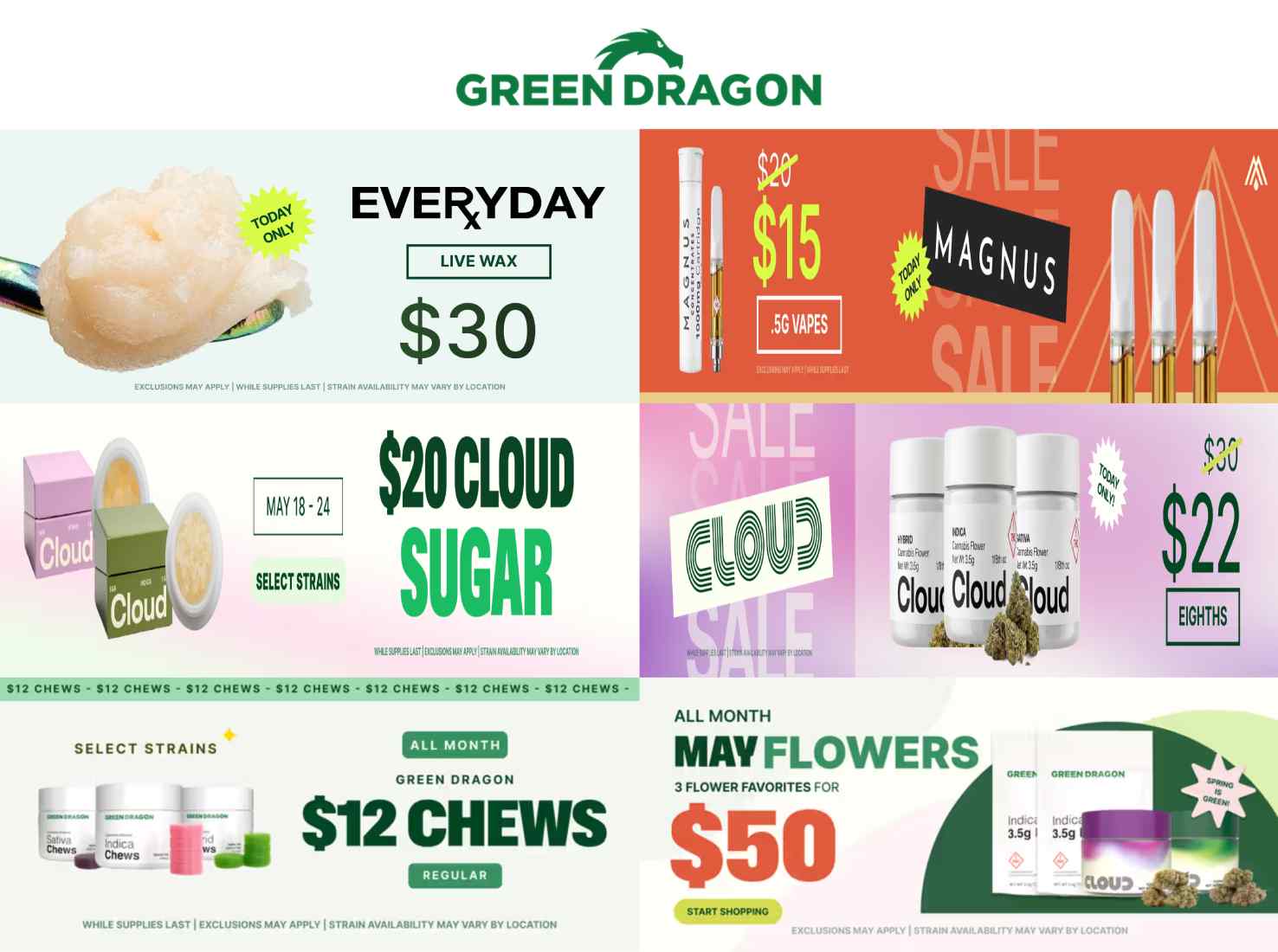Everyday Wax, Cloud Sugar & May Flowers Deals - Cannabis deal image