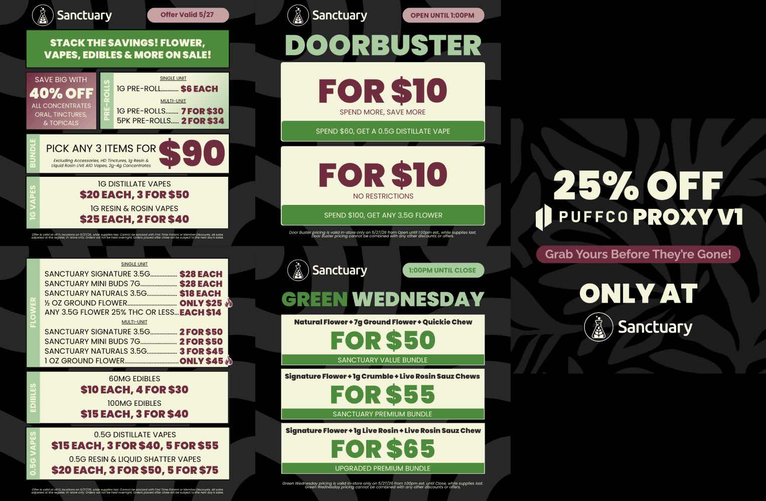 Doorbuster Deals & Green Wednesday Specials - Cannabis deal image