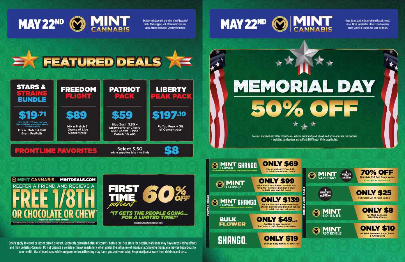 Memorial Day 50% Off & BOGO Deals - Cannabis deal image