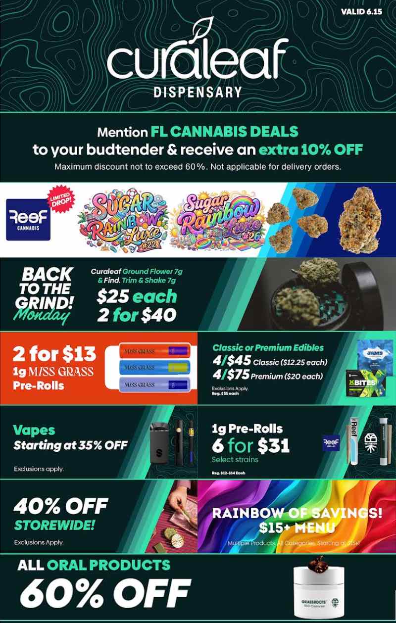 FL Cannabis Deals: Extra 10% Off & 60% Off Oral Products - Cannabis deal image