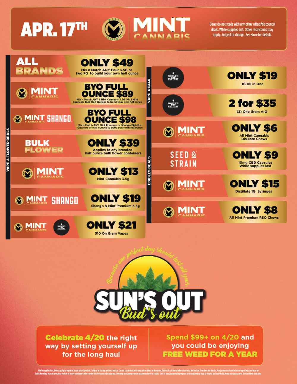 Mix & Match Flower, Vapes, and Edibles Deals - Cannabis deal image