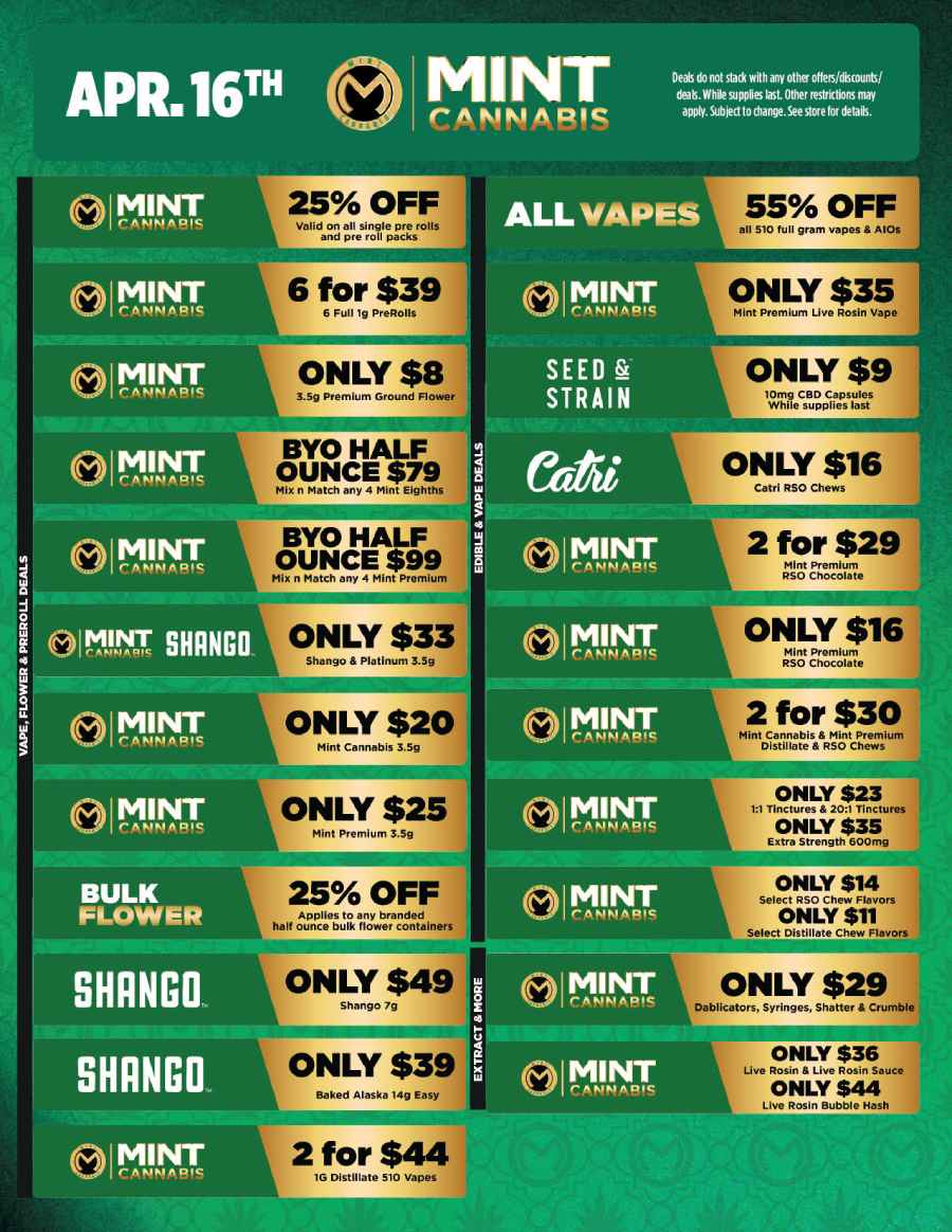 Great Deals on Vapes, Flower & More! - Cannabis deal image