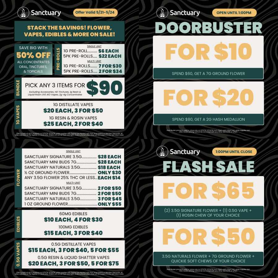 Stack the Savings: Doorbusters & Flash Sales! - Cannabis deal image