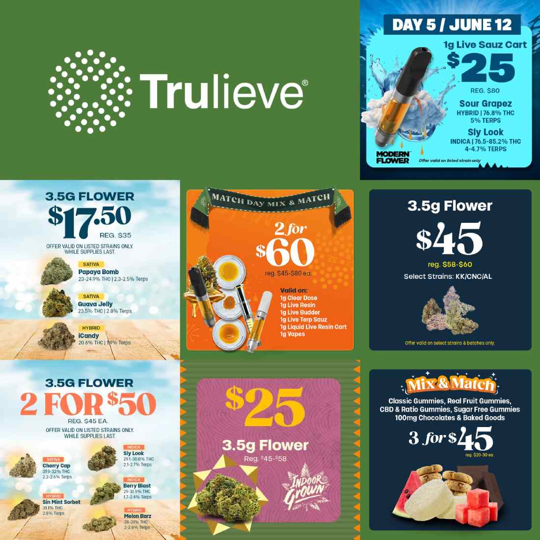 Mix & Match Deals on Flower, Vapes & Edibles
